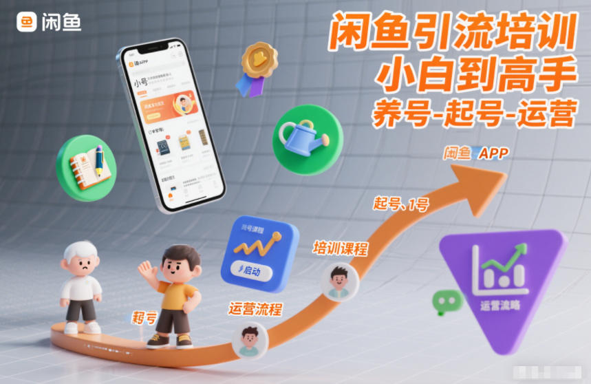 闲鱼引流培训，小白到高手，养号-起号-运营-追逐云网创