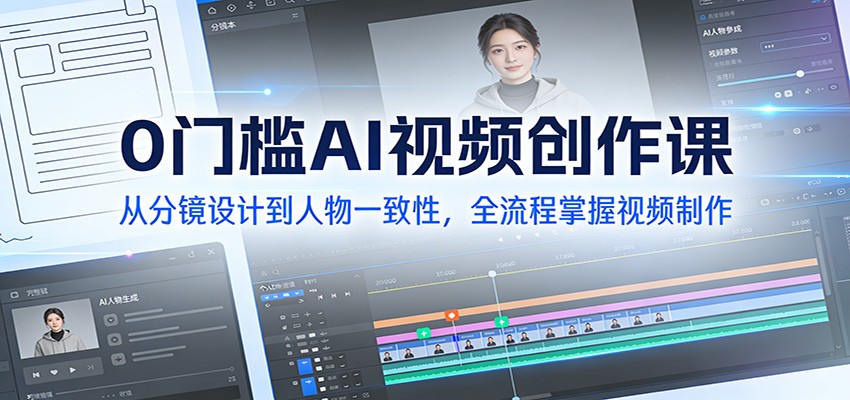 0门槛AI视频创作课：从分镜设计到人物一致性，全流程掌握视频制作-追逐云网创