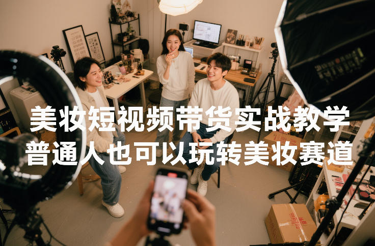 美妆短视频带货实战教学，普通人也可以玩转美妆赛道-追逐云网创