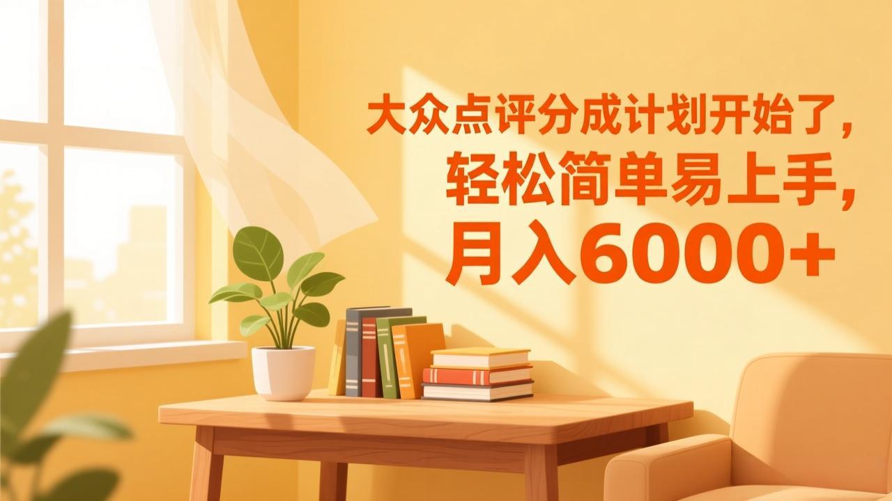 大众点评分成计划开始了，轻松简单易上手，月入6000+-追逐云网创