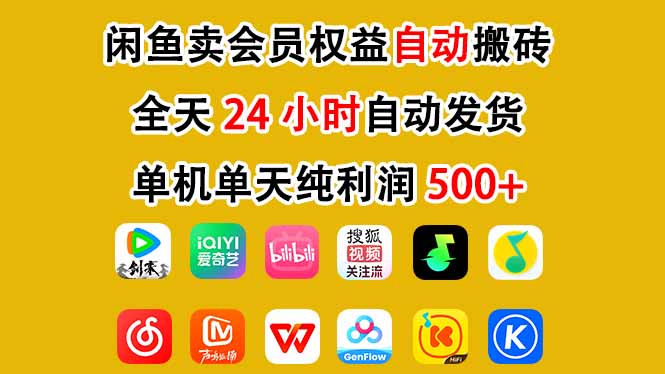 闲鱼卖会员权益，一部手机日入5张+，无需囤货全程24小时自动托管-追逐云网创
