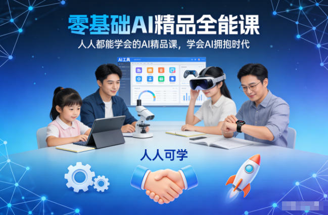 零基础AI精品全能课，人人都能学会的AI精品课，学会AI拥抱时代-追逐云网创