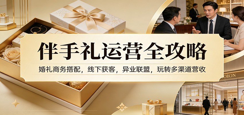 伴手礼运营全攻略：婚礼商务搭配，线下获客，异业联盟，玩转多渠道营收-追逐云网创
