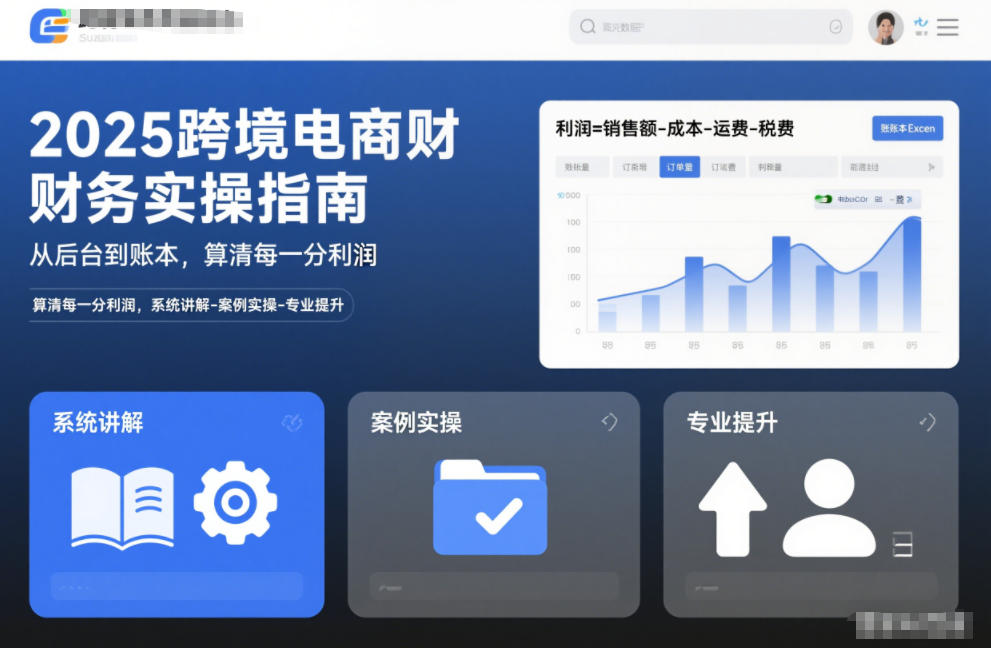 2025跨境电商财务实操指南，从后台到账本，算清每一分利润，系统讲解-案例实操-专业提升-追逐云网创