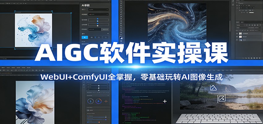 AIGC软件实操课：WebUI+ComfyUI全掌握，零基础玩转AI图像生成-追逐云网创