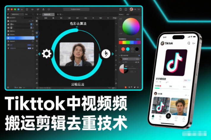 Tiktok中视频纯搬运剪辑去重技术，外来技术，自行测试-追逐云网创