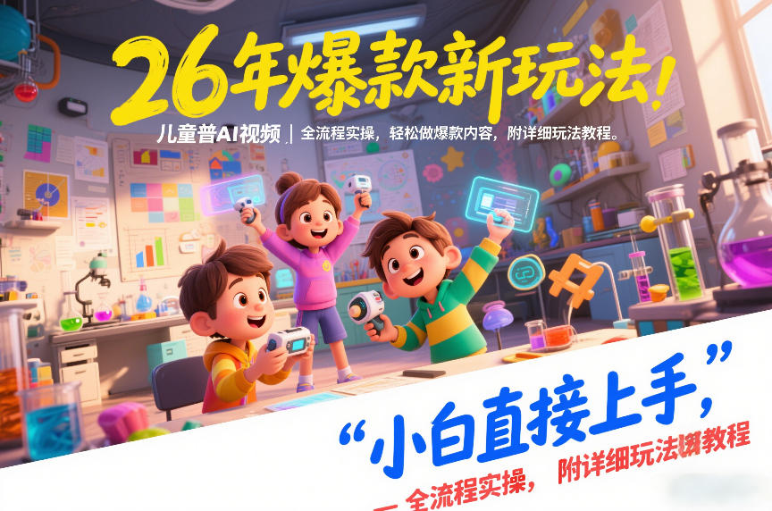 26年爆款新玩法，儿童科普AI视频，全流程实操，轻松做爆款内容，小白直接上手，附详细玩法教程-追逐云网创