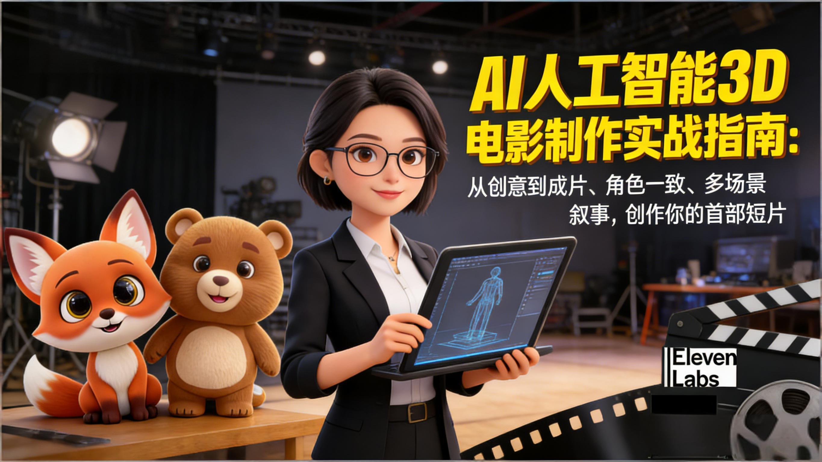 AI人工智能3D电影制作实战指南：从创意到成片、角色一致、多场景叙事，创作你的首部短片-追逐云网创
