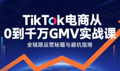 TikTok电商从0到千万GMV实战课，从0到1拆解实战秘籍(更新)-追逐云网创