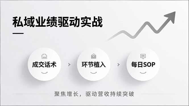 私域业绩驱动实战，成交话术、环节植入、每日SOP，聚焦增长，驱动营收持续突破-追逐云网创