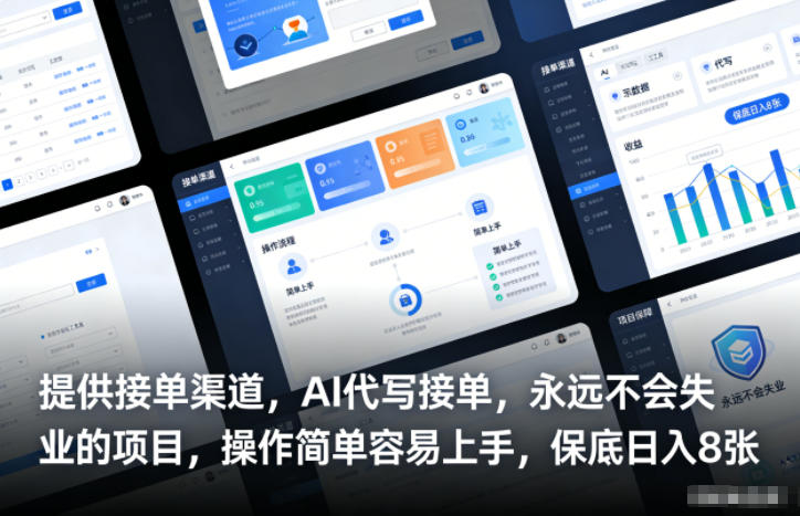 提供接单渠道，AI代写接单，永远不会失业的项目，操作简单容易上手，保底日入8张【揭秘】-追逐云网创