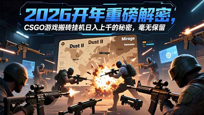 2026开年重磅解密，CSGO游戏搬砖挂机日入上千的秘密，毫无保留-追逐云网创