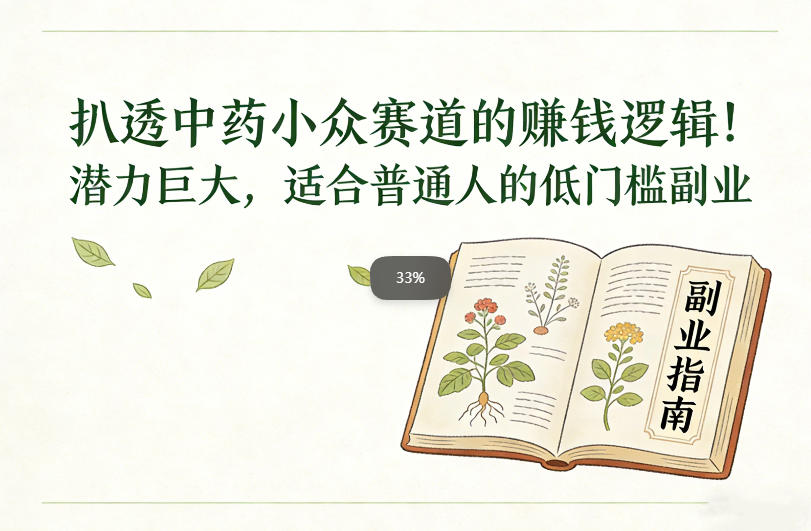 扒透中药小众赛道的賺米逻辑，潜力巨大，适合普通人的低门槛副业-追逐云网创