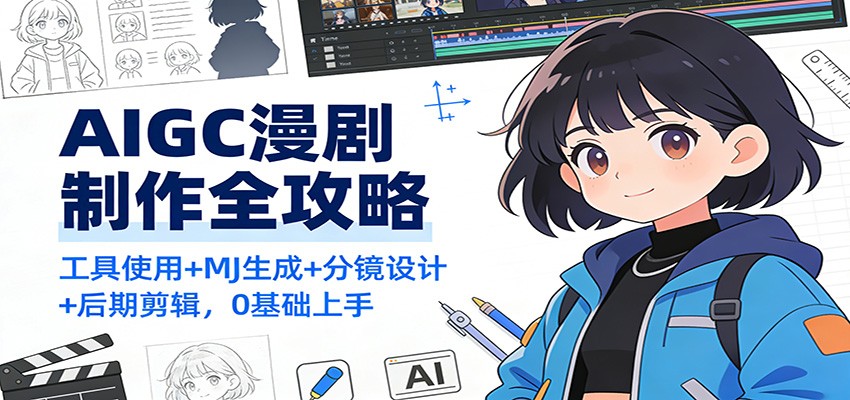 AIGC漫剧制作全攻略：工具使用+MJ生成+分镜设计+后期剪辑，0基础上手-追逐云网创