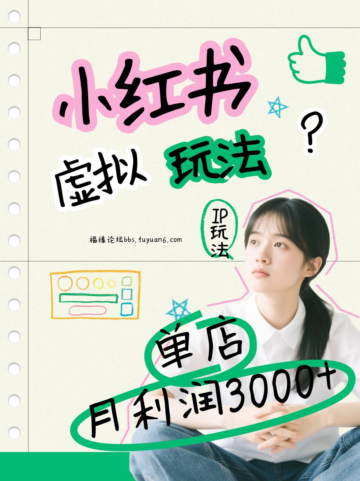 小红书虚拟玩法(铺货流和单品玩法)，单店月利润3000+，IP打法+原创商品(0违规)-追逐云网创