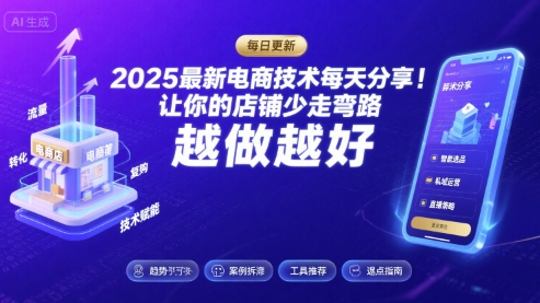 2025最新电商技术每天分享，让你的店铺少走弯路，越做越好(更新26年01月)-追逐云网创