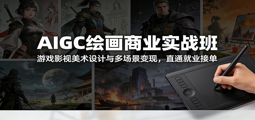 AIGC绘画商业实战班：游戏影视美术设计与多场景变现，直通就业接单-追逐云网创
