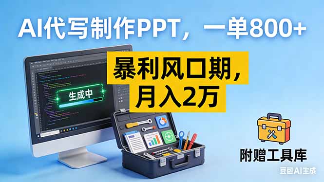 AI代写制作PPT，一单800+， 暴利风口期，月入2万【附工具】-追逐云网创