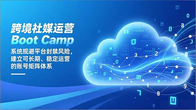 跨境社媒运营Boot Camp：系统规避平台封禁风险，建立可长期、稳定运营的账号矩阵体系-追逐云网创