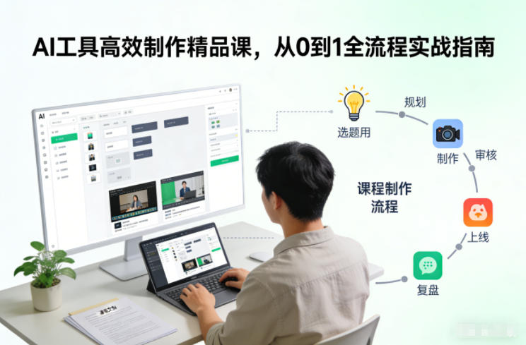 AI工具高效制作精品课，从0到1全流程实战指南-追逐云网创