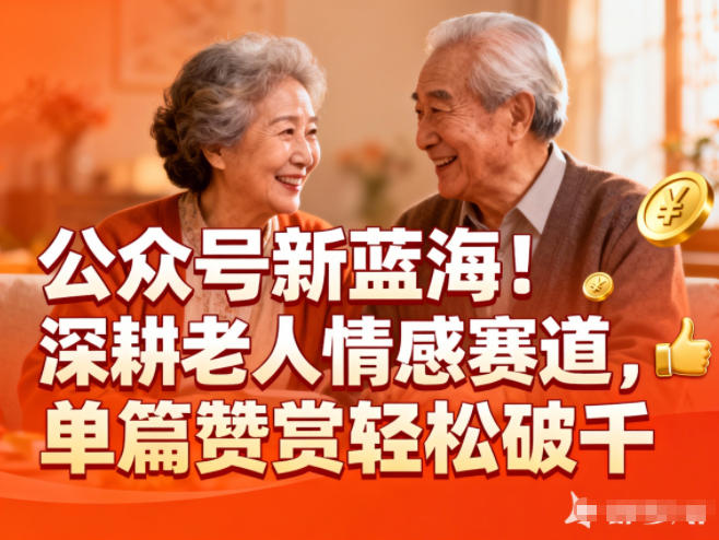 公众号新蓝海！深耕老人情感赛道，单篇赞赏轻松破1k-追逐云网创