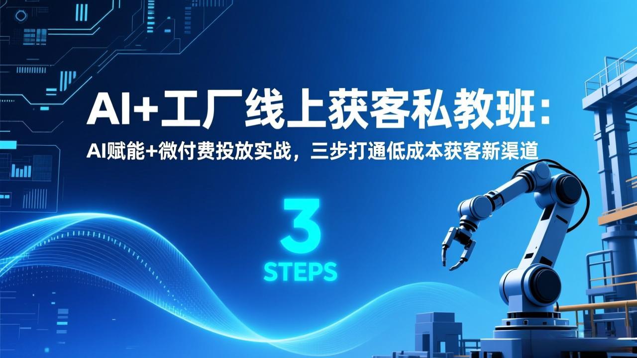 AI+工厂线上获客私教班：AI赋能+微付费投放实战，三步打通低成本获客新渠道-追逐云网创