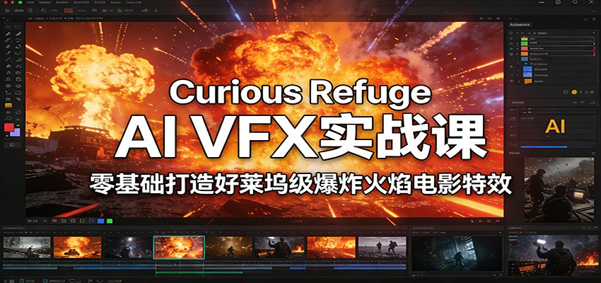 Curious Refuge AI VFX实战课，零基础打造好莱坞级爆炸火焰电影特效-追逐云网创