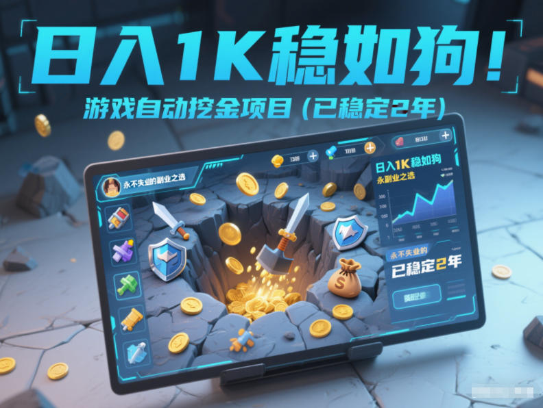 日入1K稳如狗！游戏自动挖金项目(已稳定2年)，永不失业的副业之选【揭秘】-追逐云网创