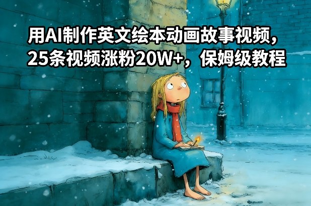 用AI制作英文绘本动画故事视频，25条视频涨粉20W+，保姆级教程-追逐云网创